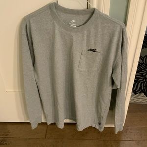 Long Sleeve - heather gray - T-shirt - size large - loose fit - cotton